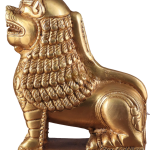 Brass Tibetan Snow Lion Showpiece - Symbol of Strength and Protection